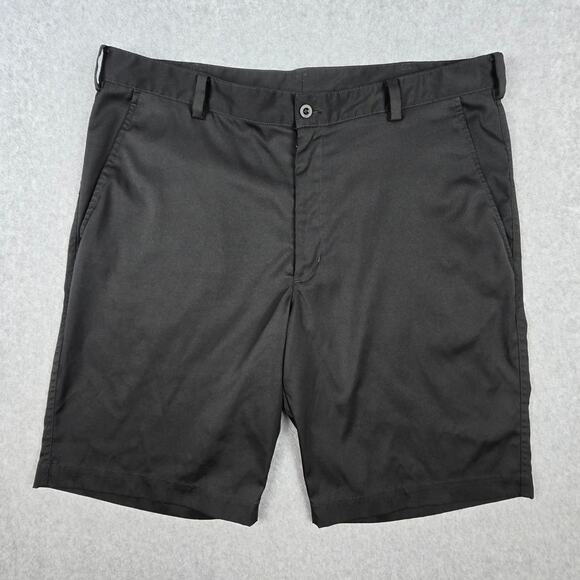 Nike Golf Shorts Mens Size 36 Dri-Fit Black Flat Front Chino - Picture 1 of 11